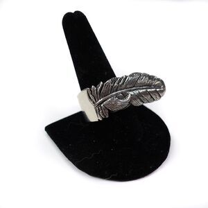 King Baby Studio Raven Feather Band Ring USA .925 Silver Size 11